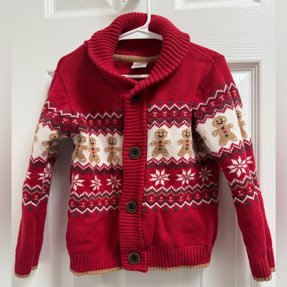 Gymboree kids Gingerbread Fairisle holiday cardigan
